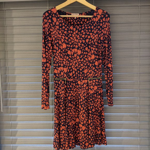 Juicy Couture Heart Pattern Red Navy Dress Size Small - Picture 11 of 11